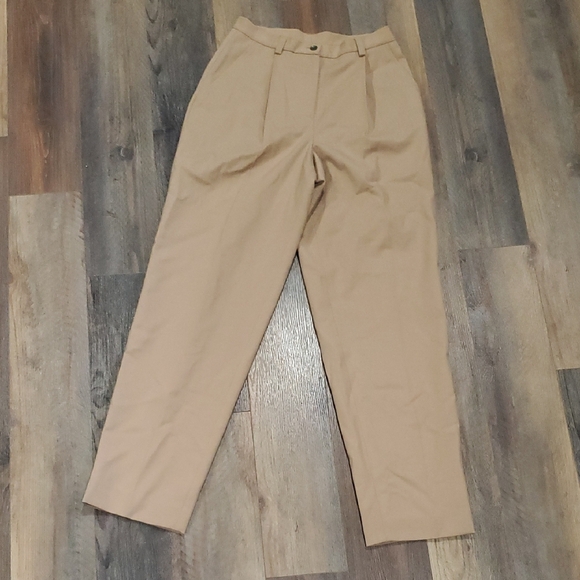 Ralph Lauren Tan Trousers Light Wool High Waisted Pleated Front - Picture 1 of 7